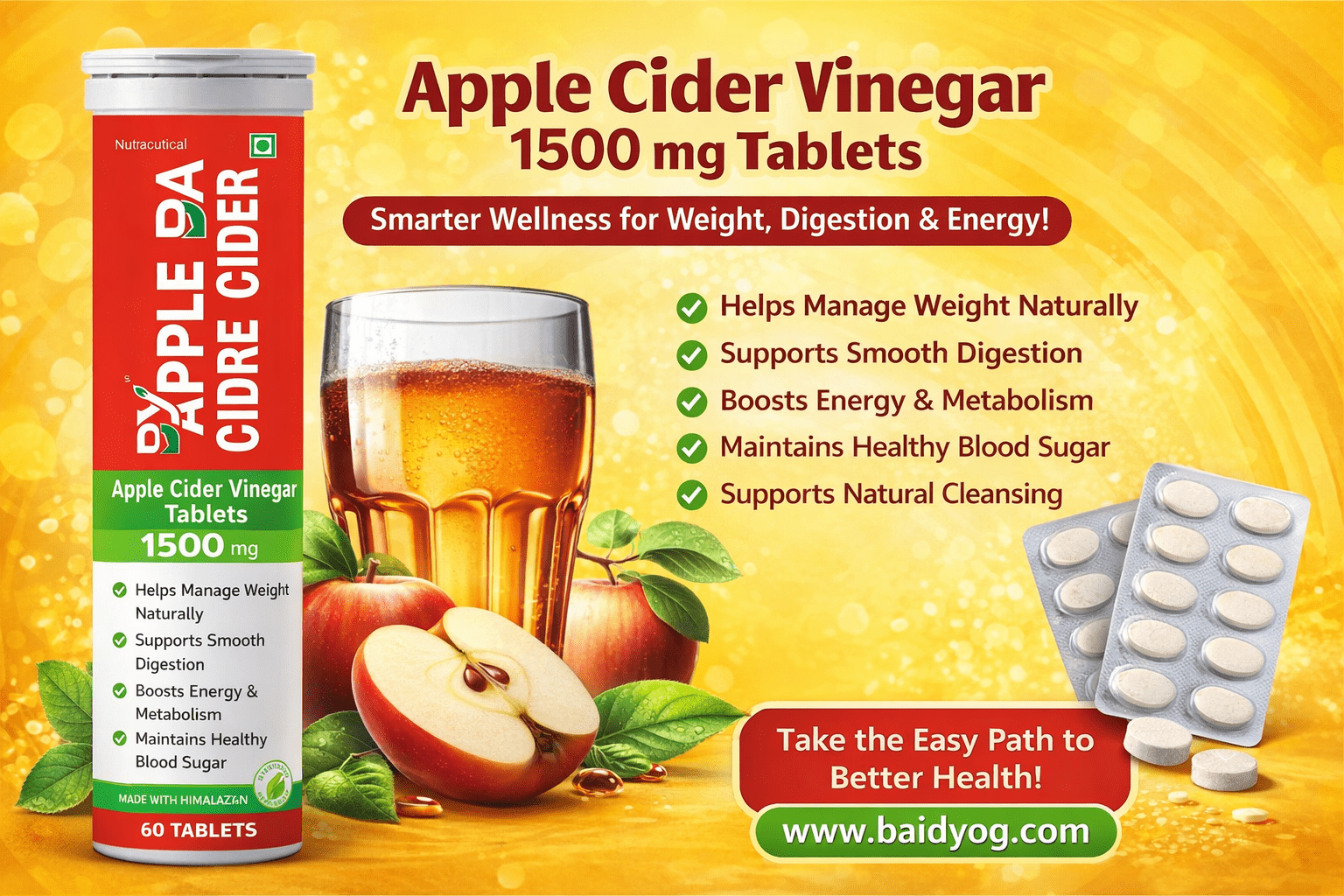 Apple cider vinegar 1500mg tablets | fat loss