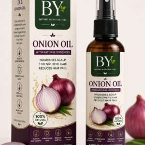 BY ONION HAIR OIL WITH NATURAL GOODNESS NOURISHES DCALP STRENGTHENS HAIR REDUCES HAIR FALL 100% NATURAL